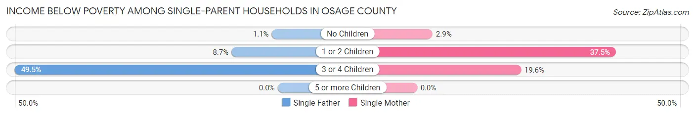 Income Below Poverty Among Single-Parent Households in Osage County