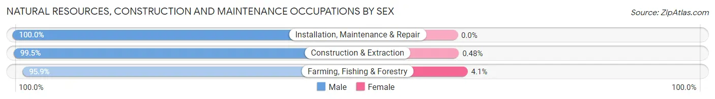 Natural Resources, Construction and Maintenance Occupations by Sex in Sherman County