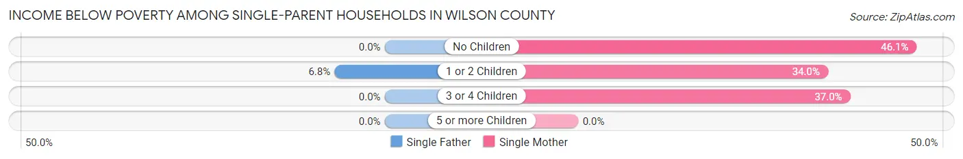 Income Below Poverty Among Single-Parent Households in Wilson County
