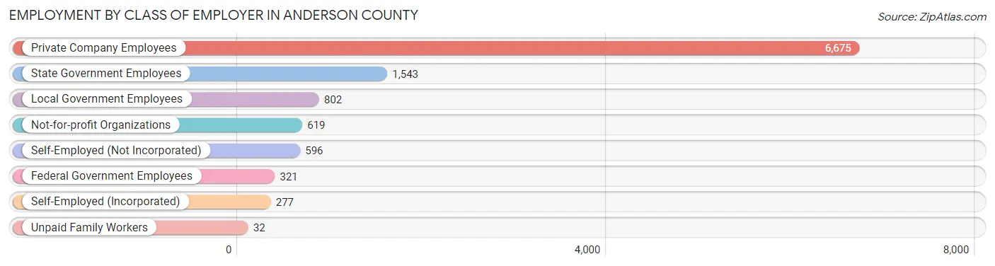 Employment by Class of Employer in Anderson County