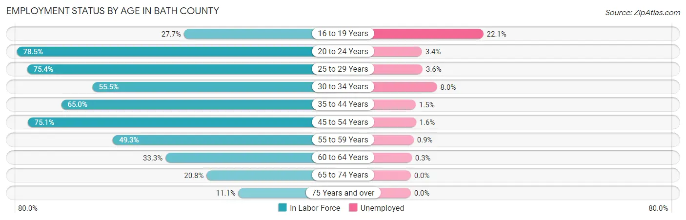 Employment Status by Age in Bath County