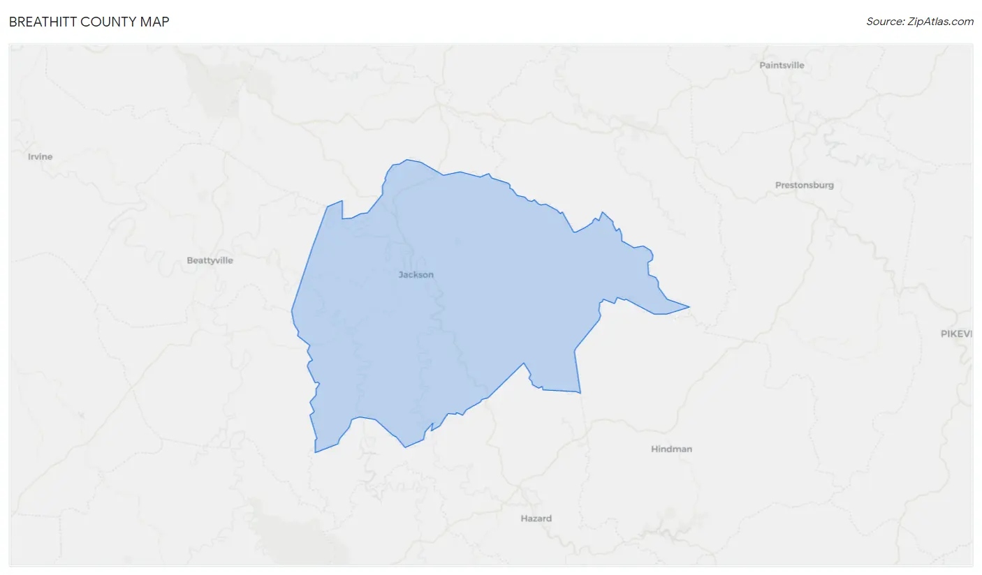 Breathitt County Map