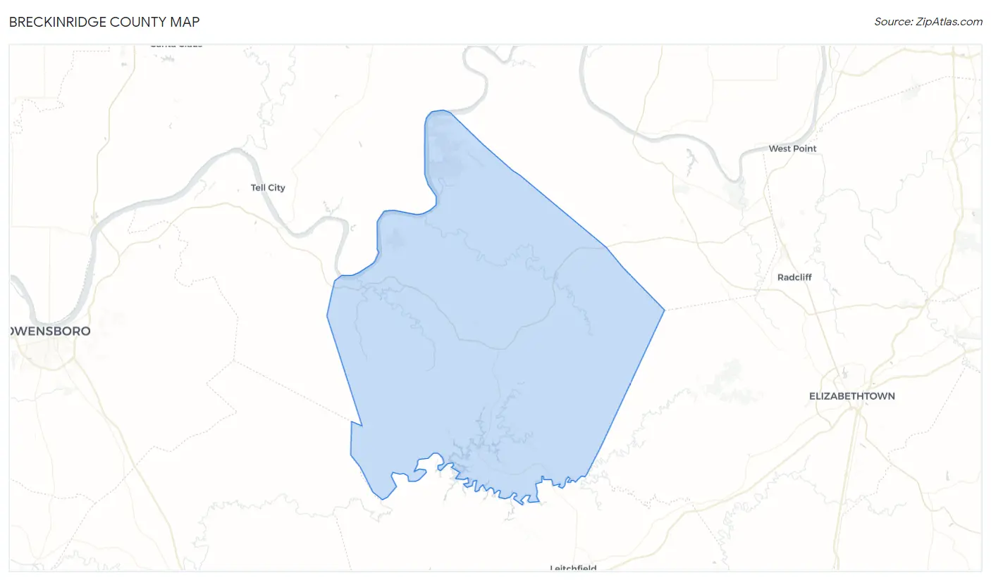 Breckinridge County Map