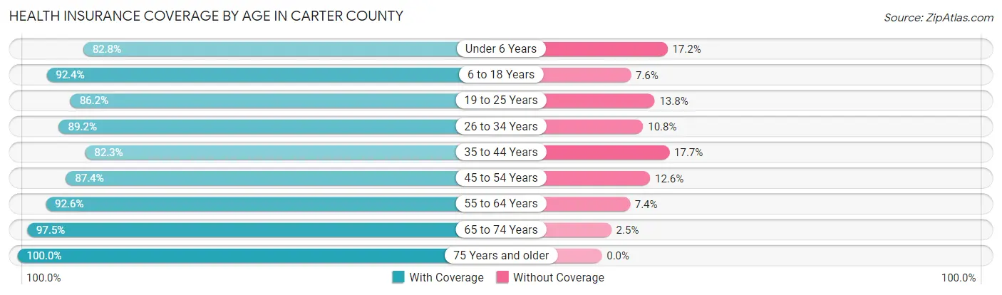 Health Insurance Coverage by Age in Carter County
