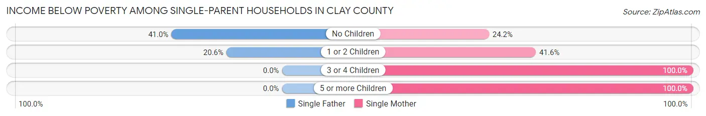 Income Below Poverty Among Single-Parent Households in Clay County