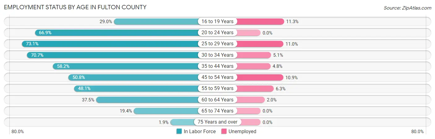 Employment Status by Age in Fulton County