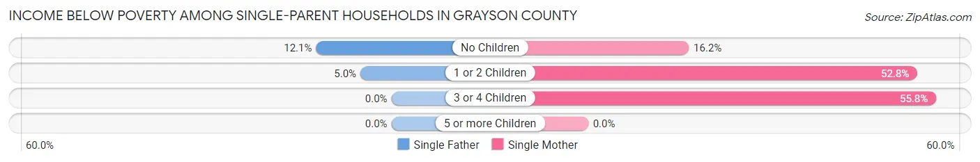 Income Below Poverty Among Single-Parent Households in Grayson County