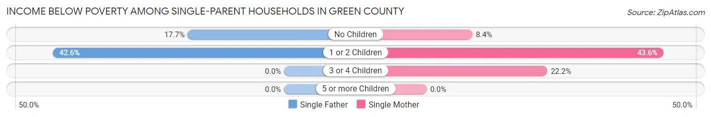 Income Below Poverty Among Single-Parent Households in Green County