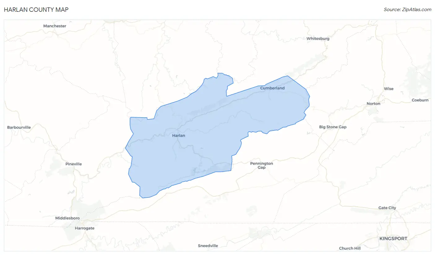 Harlan County Map