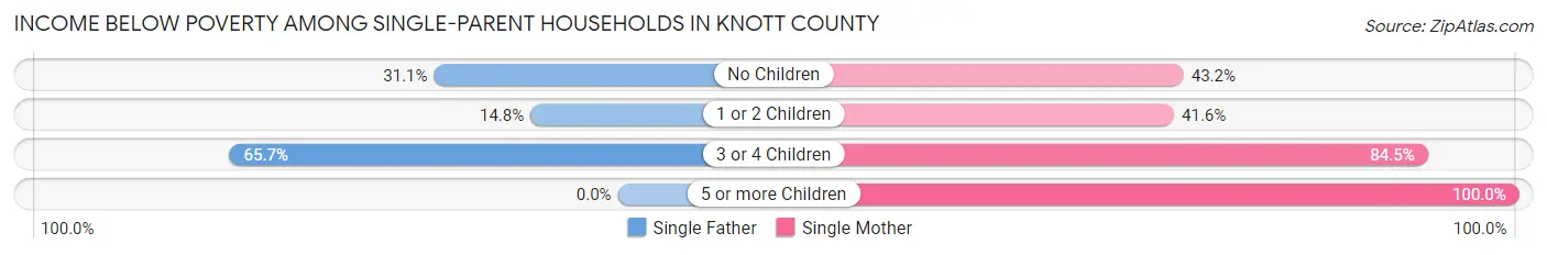 Income Below Poverty Among Single-Parent Households in Knott County