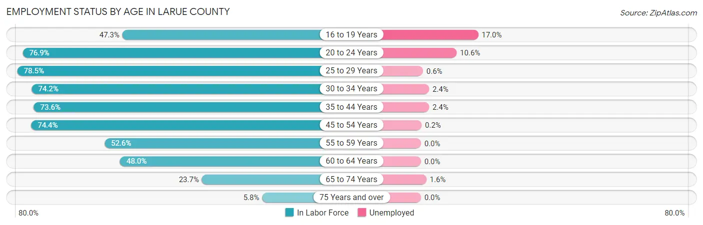 Employment Status by Age in Larue County