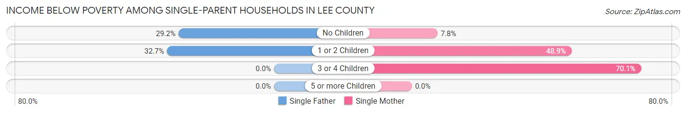 Income Below Poverty Among Single-Parent Households in Lee County