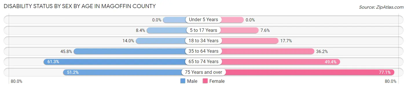 Disability Status by Sex by Age in Magoffin County