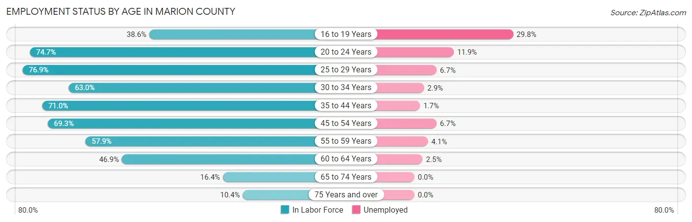 Employment Status by Age in Marion County