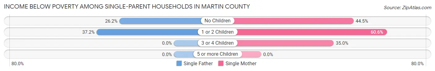 Income Below Poverty Among Single-Parent Households in Martin County