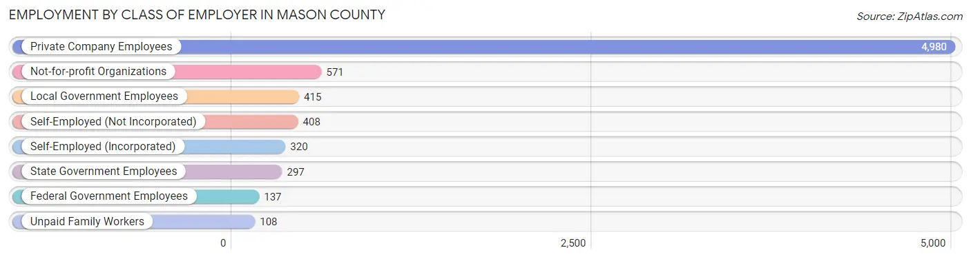 Employment by Class of Employer in Mason County