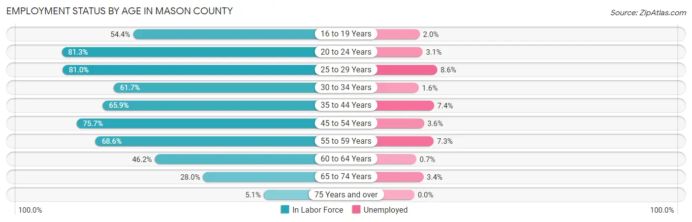 Employment Status by Age in Mason County