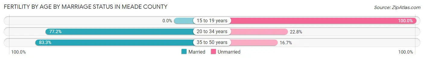 Female Fertility by Age by Marriage Status in Meade County