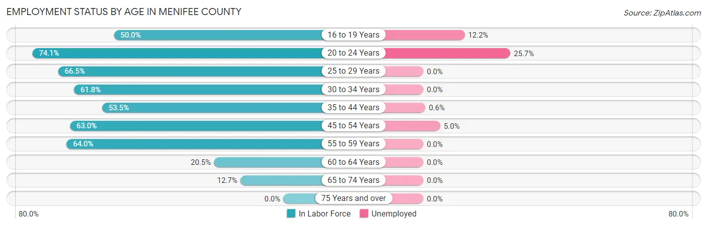 Employment Status by Age in Menifee County