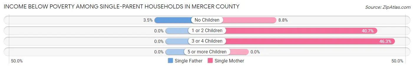 Income Below Poverty Among Single-Parent Households in Mercer County