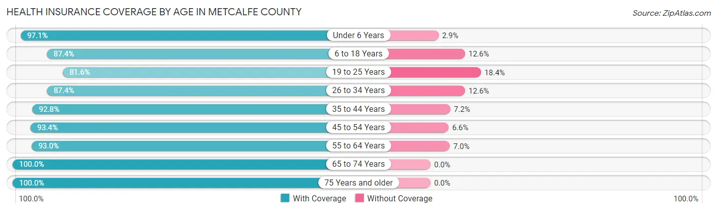 Health Insurance Coverage by Age in Metcalfe County