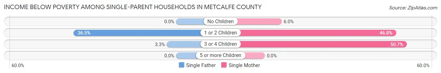 Income Below Poverty Among Single-Parent Households in Metcalfe County