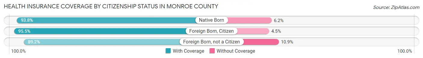 Health Insurance Coverage by Citizenship Status in Monroe County