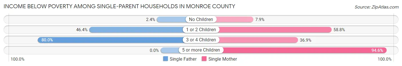 Income Below Poverty Among Single-Parent Households in Monroe County