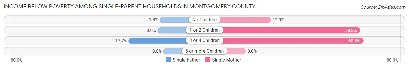 Income Below Poverty Among Single-Parent Households in Montgomery County