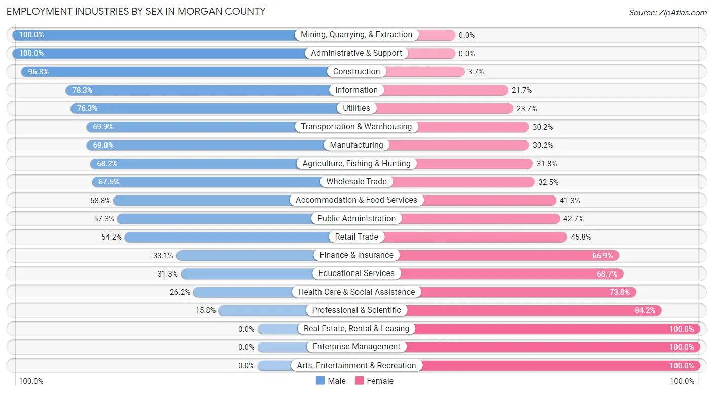 Employment Industries by Sex in Morgan County