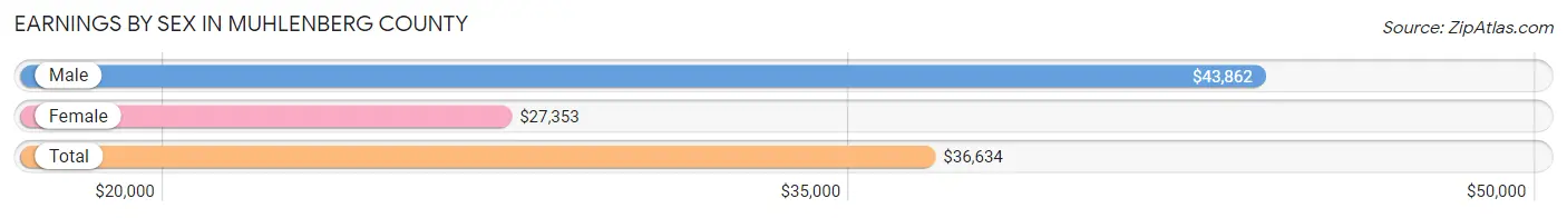 Earnings by Sex in Muhlenberg County