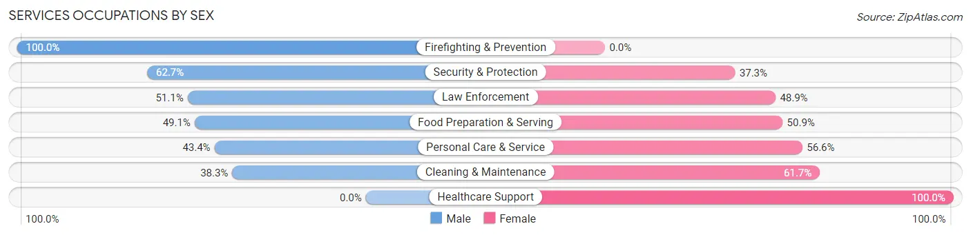 Services Occupations by Sex in Nicholas County
