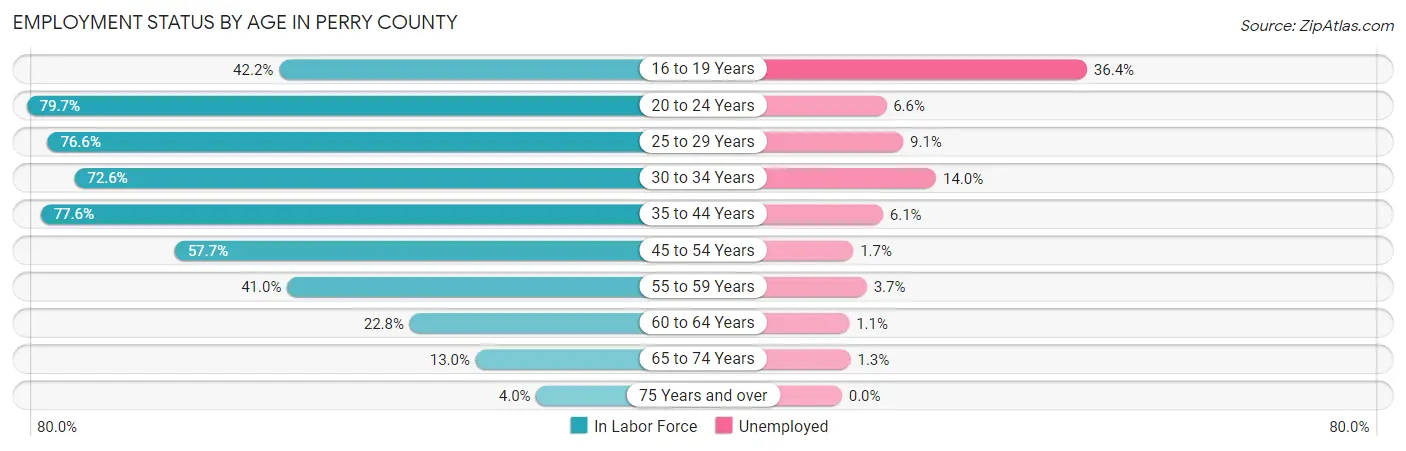 Employment Status by Age in Perry County