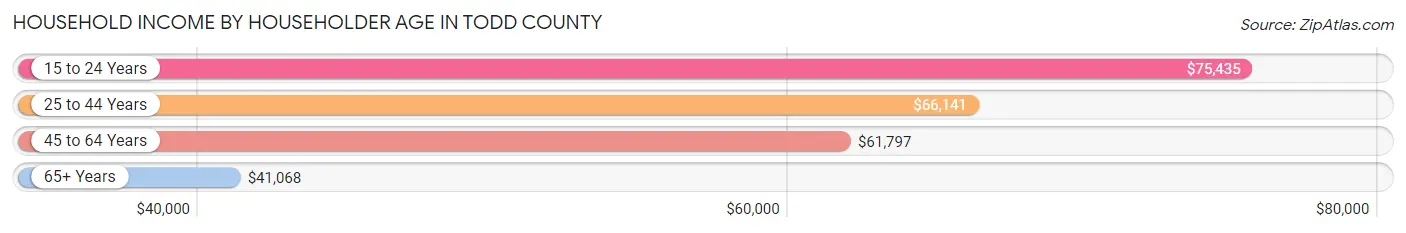 Household Income by Householder Age in Todd County