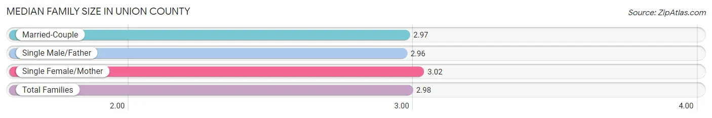 Median Family Size in Union County