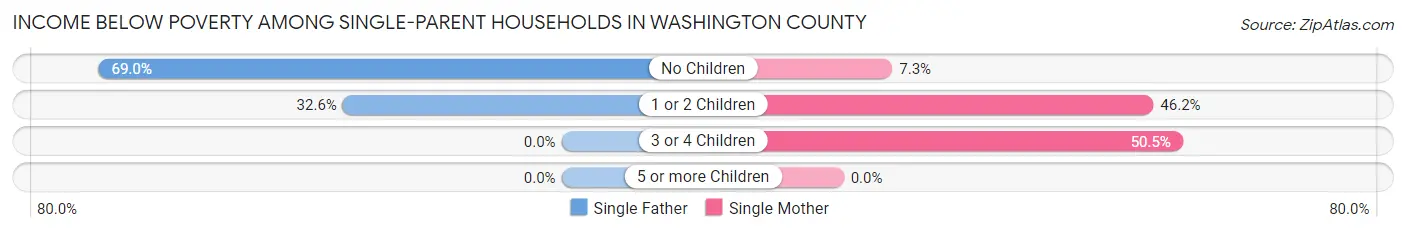 Income Below Poverty Among Single-Parent Households in Washington County
