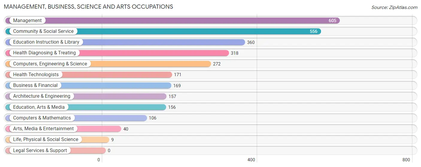 Management, Business, Science and Arts Occupations in Washington County
