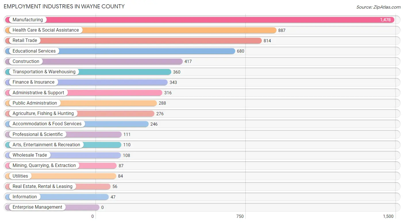 Employment Industries in Wayne County