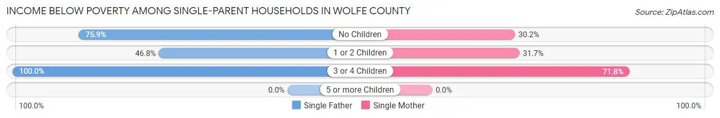 Income Below Poverty Among Single-Parent Households in Wolfe County