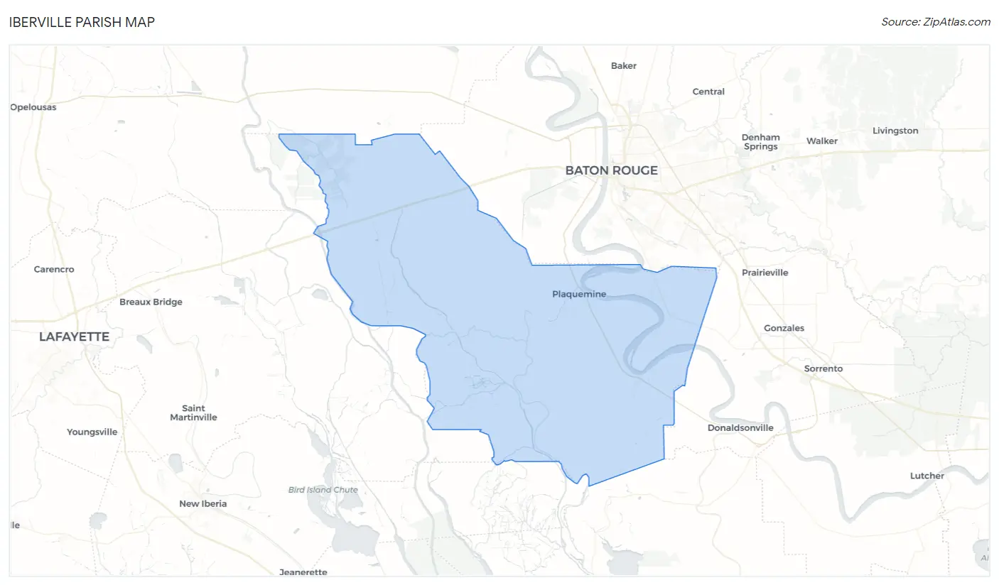 Iberville Parish Map
