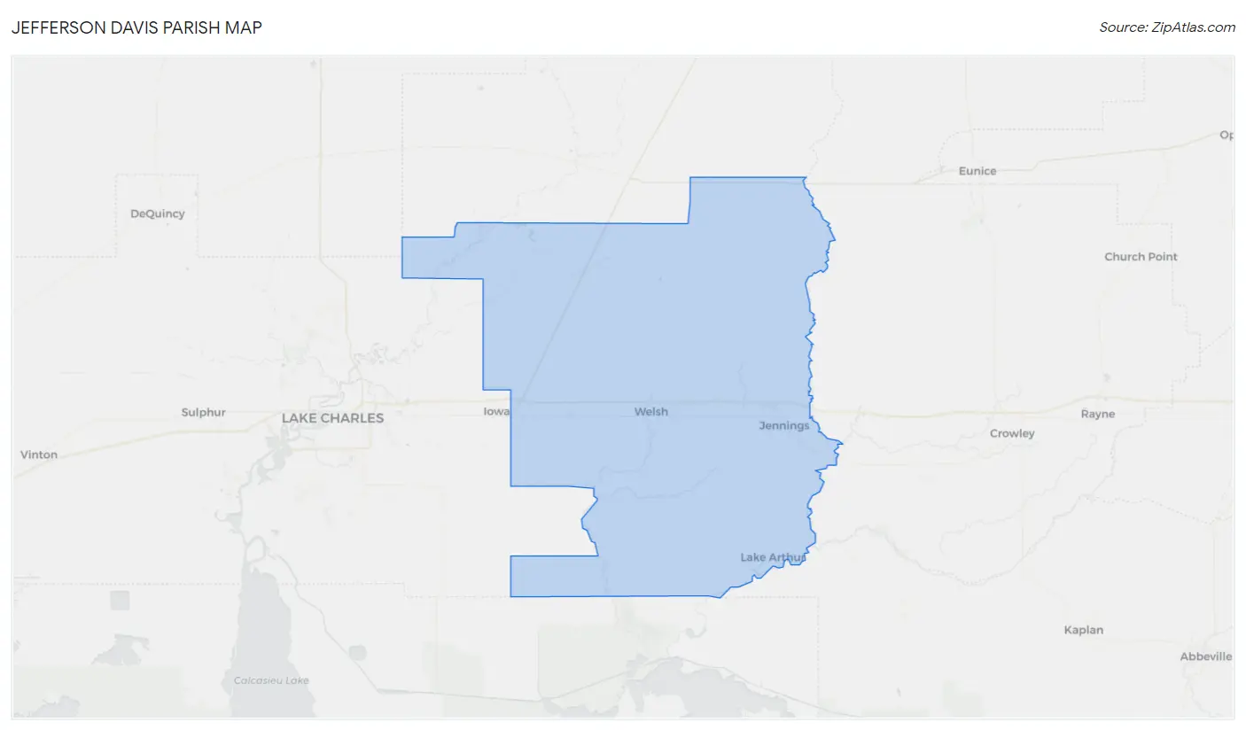 Jefferson Davis Parish Map