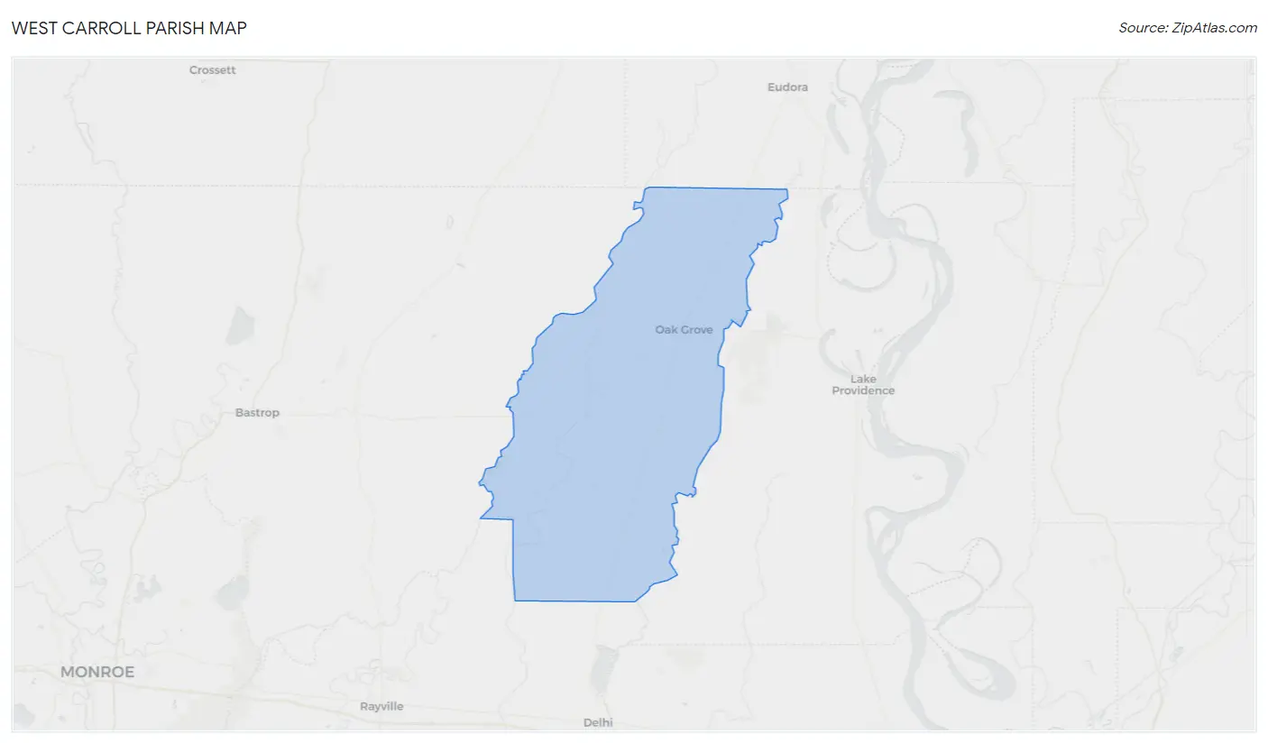 West Carroll Parish Map