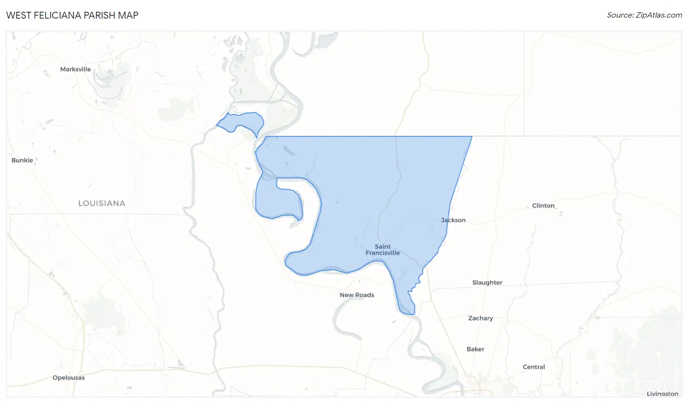 West Feliciana Parish Map
