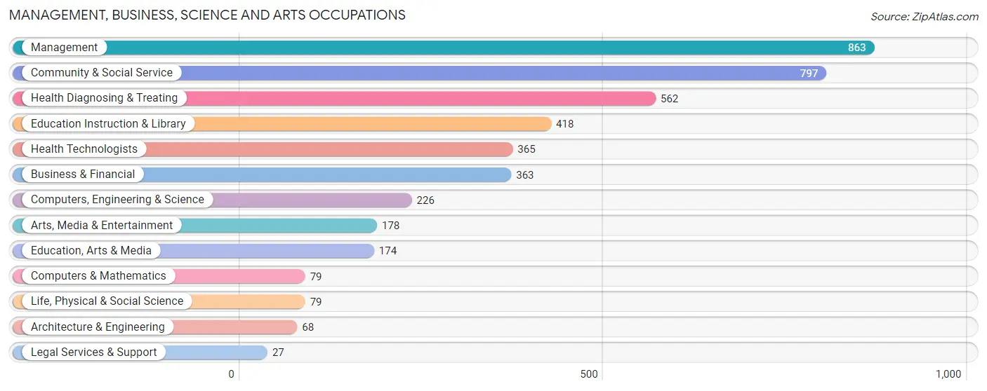 Management, Business, Science and Arts Occupations in Benzie County