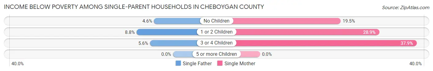 Income Below Poverty Among Single-Parent Households in Cheboygan County