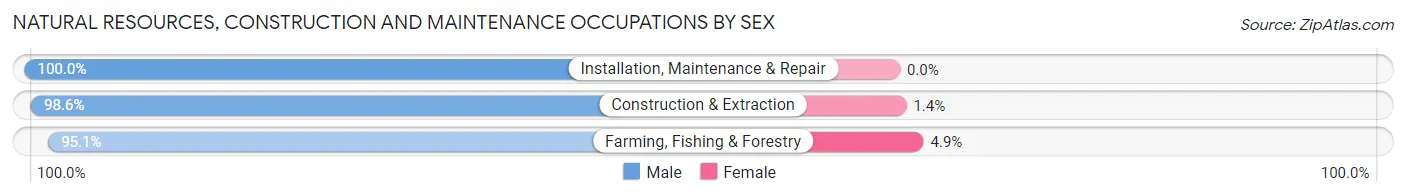 Natural Resources, Construction and Maintenance Occupations by Sex in Crawford County