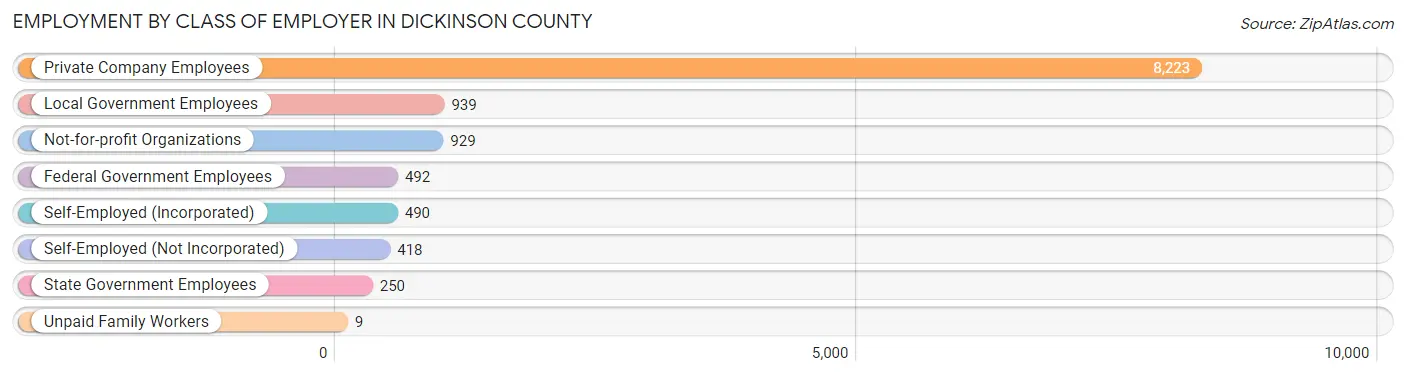 Employment by Class of Employer in Dickinson County