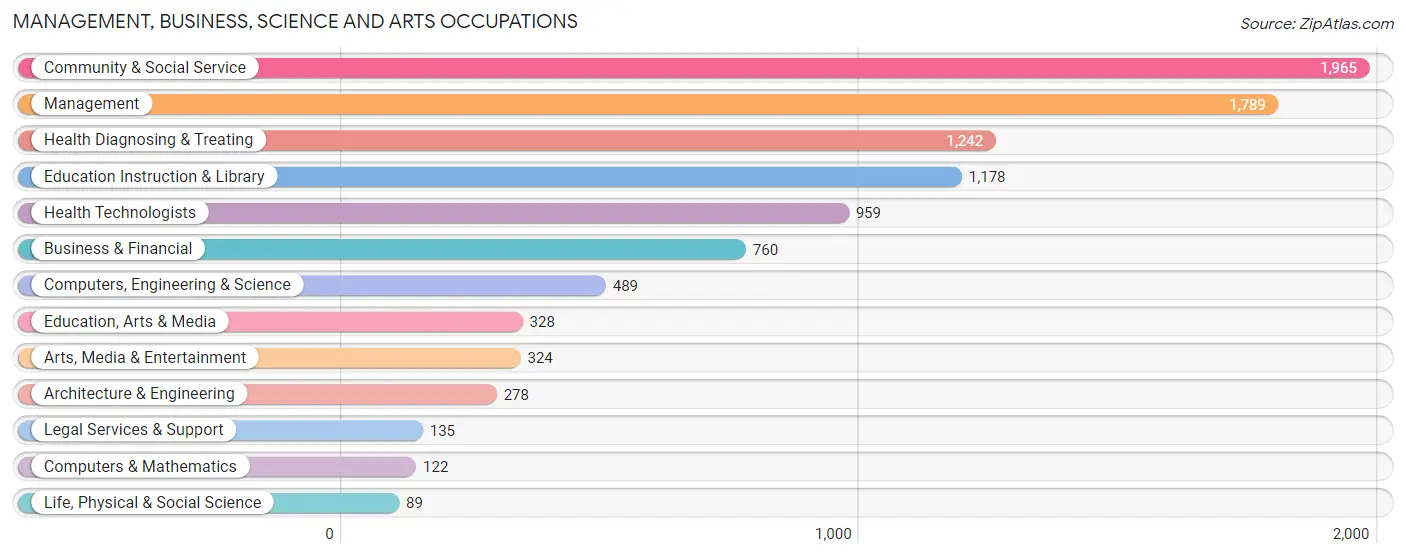 Management, Business, Science and Arts Occupations in Emmet County