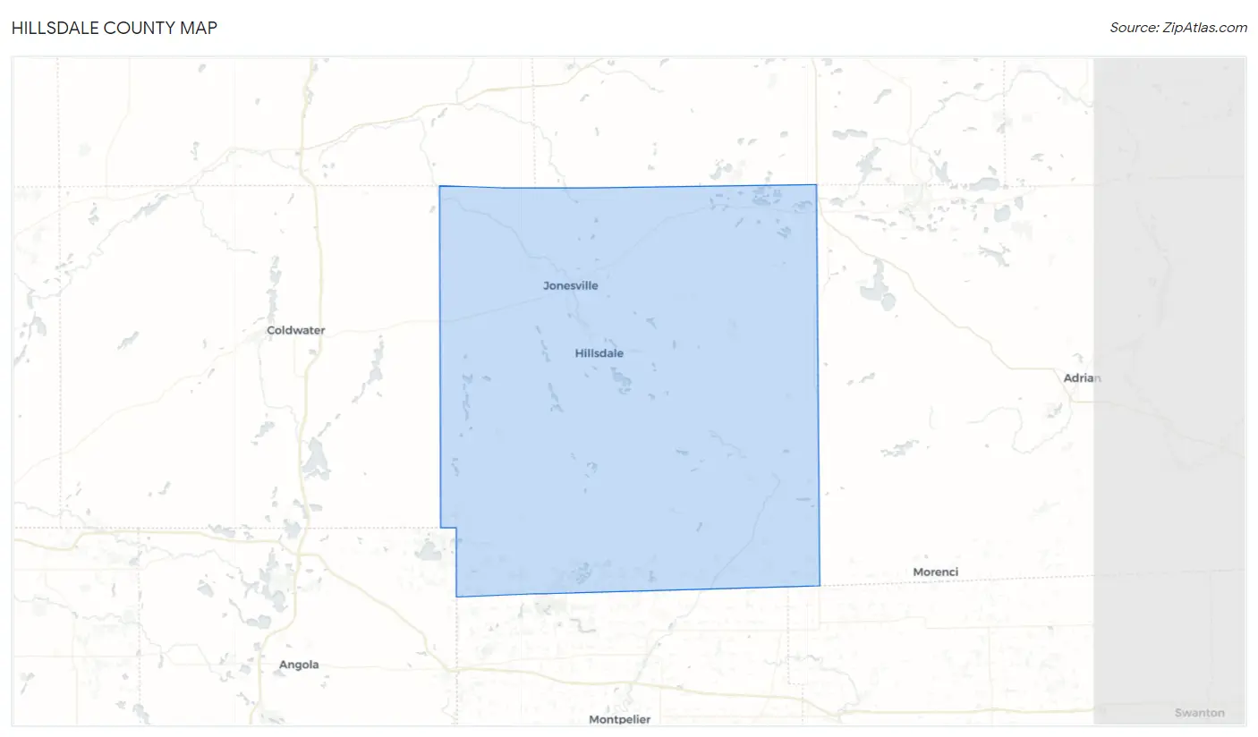 Hillsdale County Map