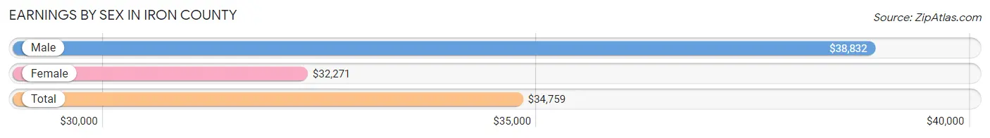 Earnings by Sex in Iron County